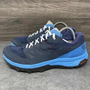 Salomon Outline GTX Shoes Mens Size 7.5 Black Blue Sneakers Gore Tex